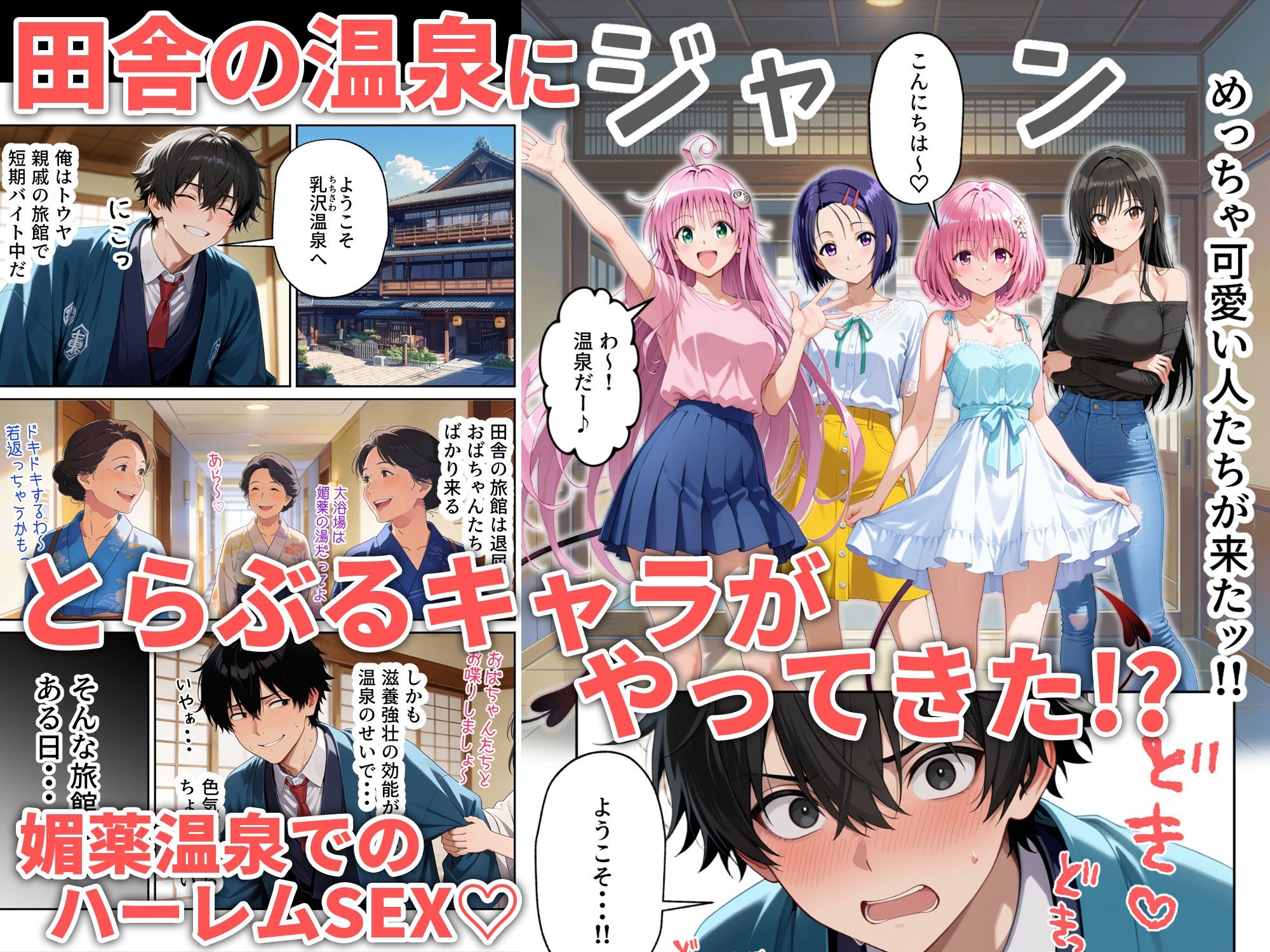 覗き見とらぶるハーレム温泉〜媚薬の湯〜 画像001